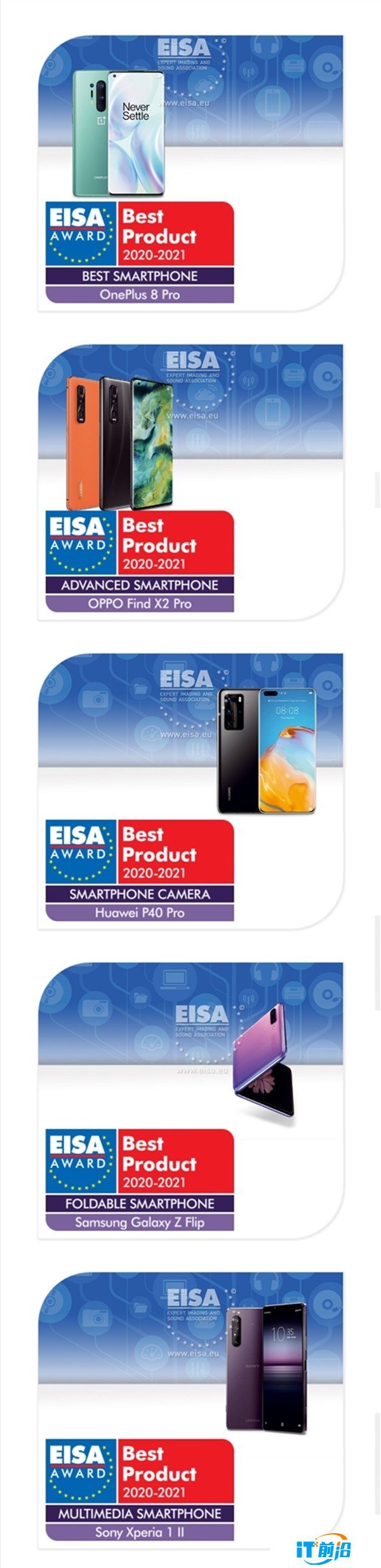 EISA获奖手机名单